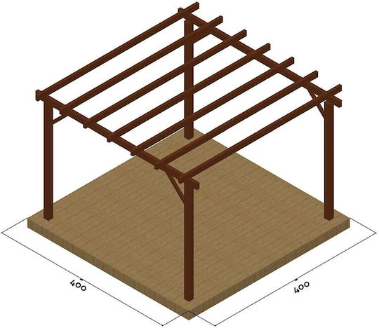 Gartenlaube aus Holz mit Decke 500x300cm