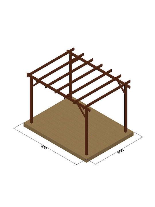 Арбор За Градина От Дърво С Покрив 500x300см