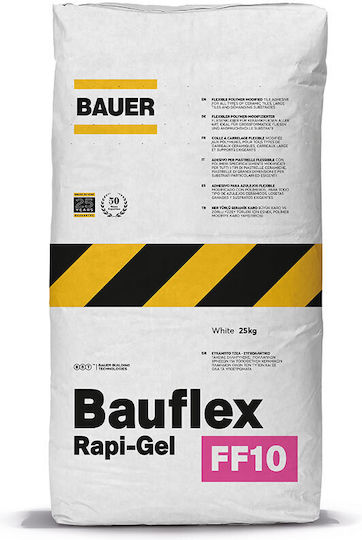 Bauer Bau Rapi Gel Κόλλα Μαρμάρων & Γρανιτών Λευκή 25kg