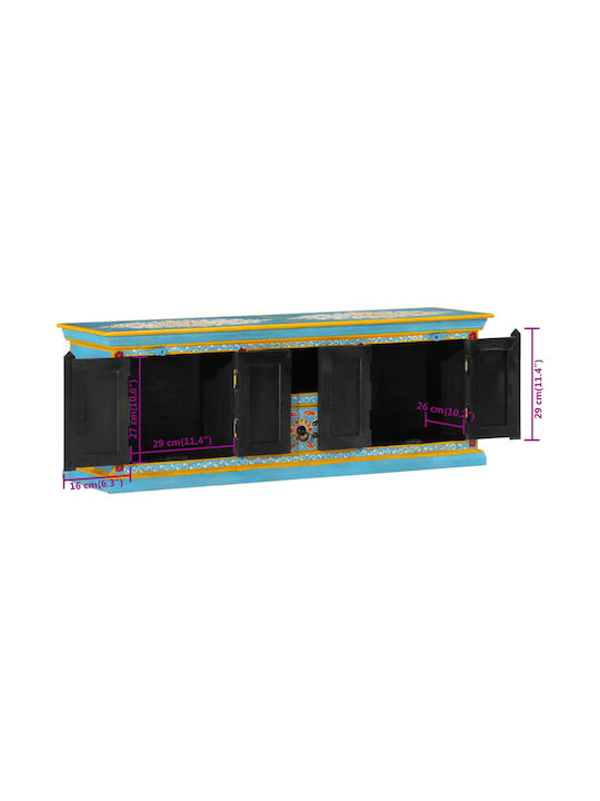 vidaXL TV-Ständer aus Massivholz Blau M110xP30xH40cm