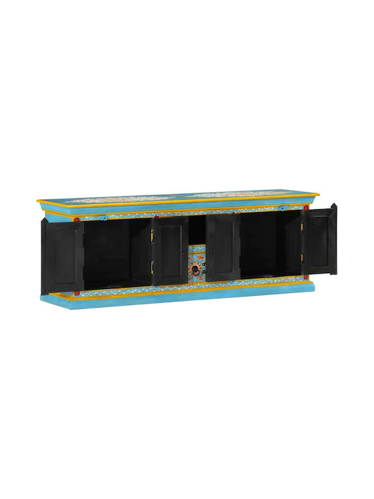 vidaXL TV-Ständer aus Massivholz Blau M110xP30xH40cm