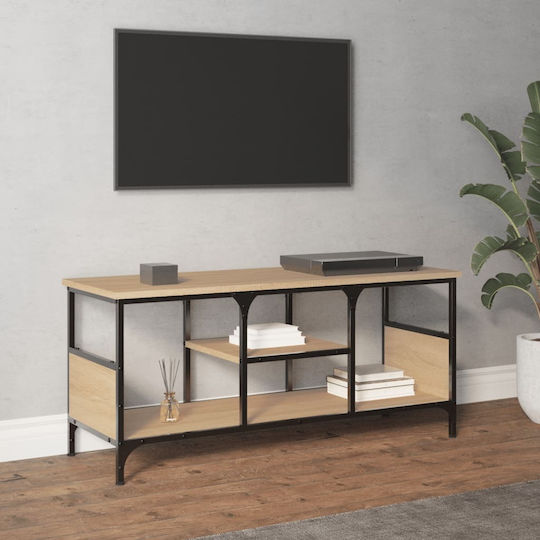 TV Stand Made of Metal and Wood Beige 100x35x45 cm