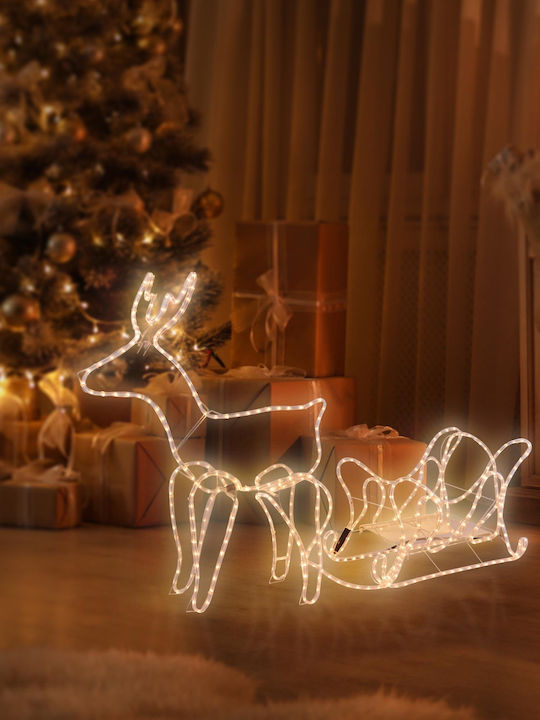 ECD Germany Illuminated Christmas Plastic Figure Reindeer White Length 77cm