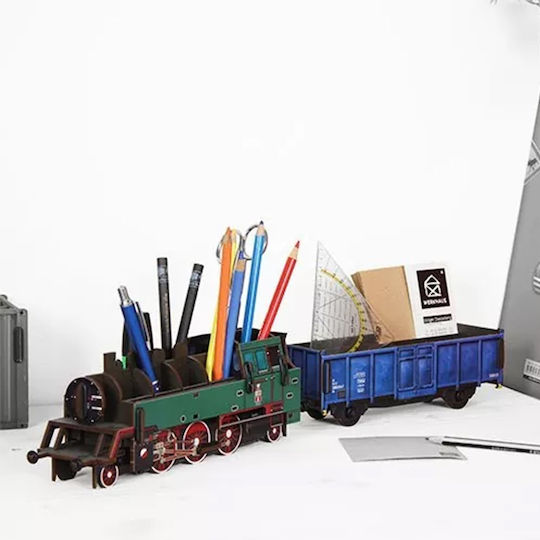 Wooden Pencil Holder DIY Steam Locomotive Train