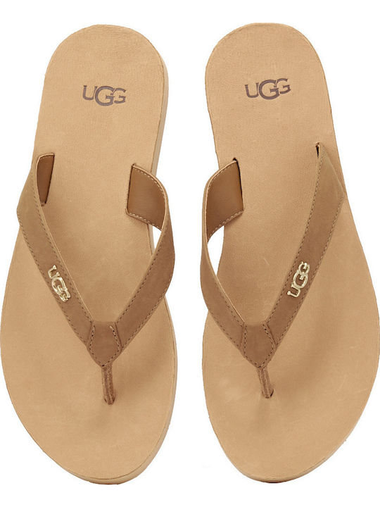 Tawney Leather Women's Flat Sandals in Brown Color