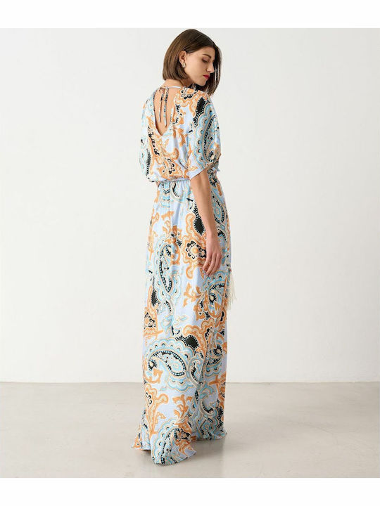 Summer Maxi Dress for Wedding / Baptism Satin Light Blue
