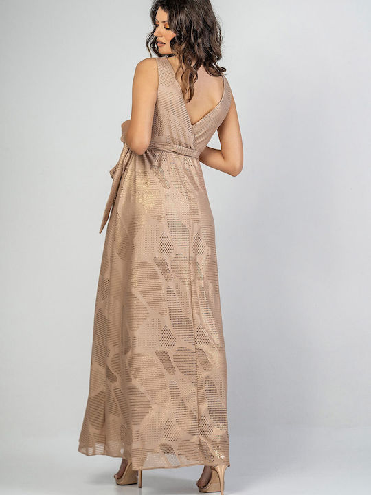 Summer Maxi Evening Dress Wrap Gold