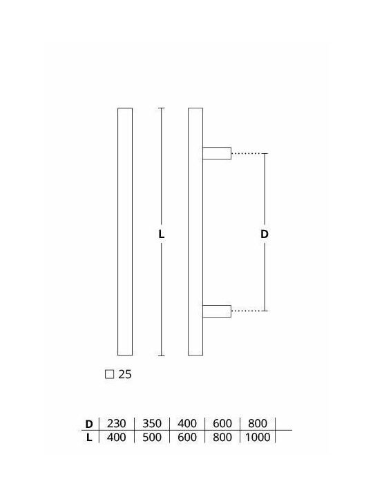 Convex Handle Front Door 1139 Pair 600mm Black