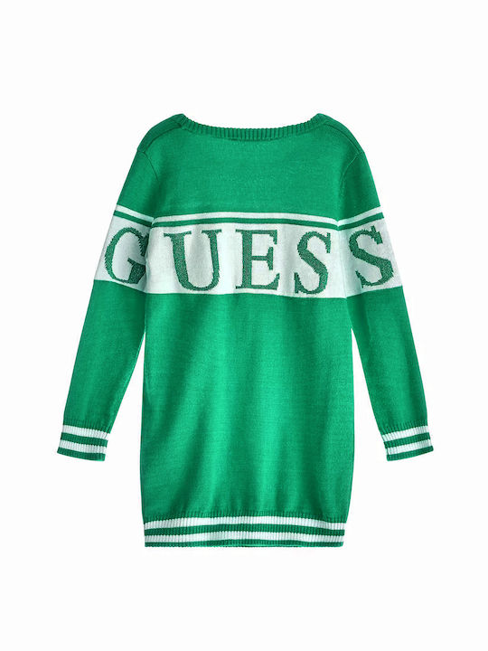 Guess Kids Dress Striped Long Sleeve Green