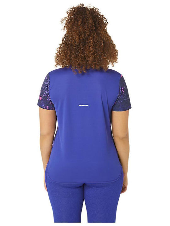 ASICS SS Damen Sportliche Bluse Kurzärmelig Lila