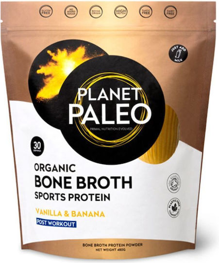 Planet Paleo Organic Bone Broth Sports με Γεύση Μπανάνα Βανίλια 480gr