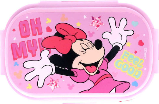 Disney Minnie Mouse Πλαστικό Παιδικό Δοχείο Φαγητού Minnie Ροζ 21 x 14 x 6εκ.