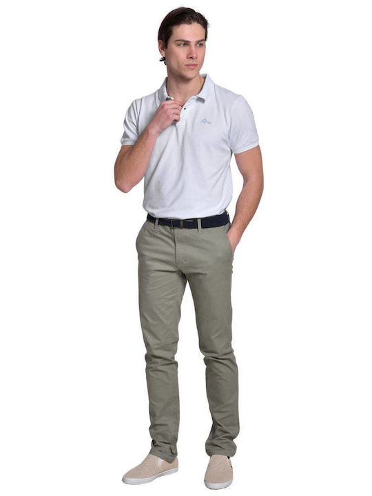 Vcode VC001 Ανδρικό Παντελόνι Chino Ελαστικό σε Slim Εφαρμογή Χακί