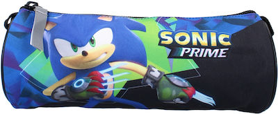 Sonic Prime Pencil Case Barrel with 1 Compartment Blue