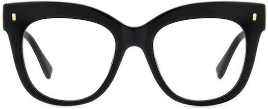 Dsquared2 Femei Plastic Rame Ochelari Ochi de pisică Negru D2 0098 807