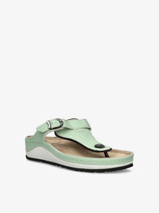 Berkemann Mila Women's Flat Sandals in Green Color