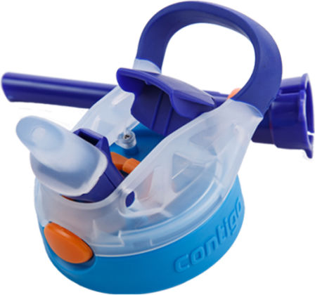 Contigo Plastic Kids Water Bottle Football with Straw Non Spill Blue 420ml