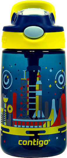 Contigo Plastic Kids Water Bottle Football with Straw Non Spill Blue 420ml