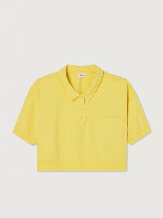 Damen Crop T-Shirt Gelb