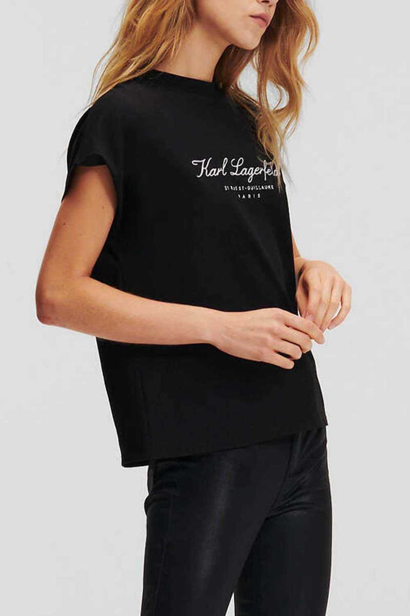 Karl Lagerfeld Γυναικείο T-shirt Μαύρο 235W1705-999 | Skroutz.gr