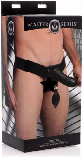 XR Pumper Inflatable Hollow Strap-On Harnașament cu Dildo 17.8cm în Culoare Negru