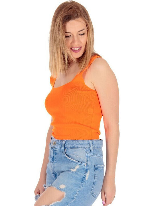 Bluza Damă Fără Mâneci Portocalie