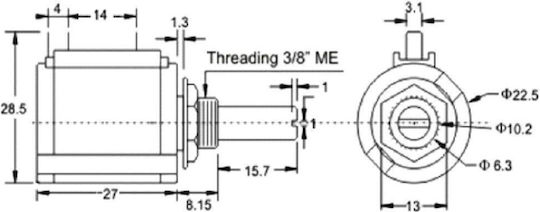 Potentiometer 5K/3W/3010 PVT 2Stück 01.009.0169