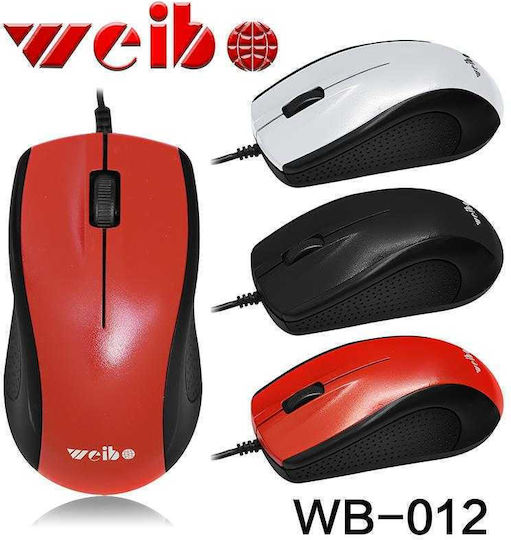 Weibo WB-012 Ενσύρματο Ποντίκι Κόκκινο