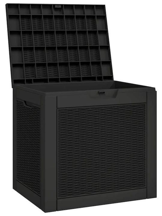 vidaXL Cutie de depozitare pentru exterior din polipropilenă 118lt Negru L55.5xW43xH53buc