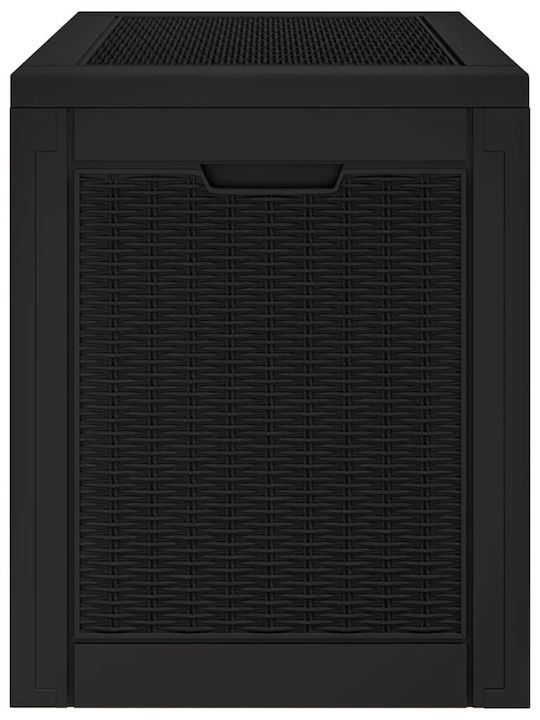 vidaXL Cutie de depozitare pentru exterior din polipropilenă 118lt Negru L55.5xW43xH53buc