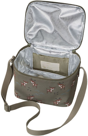 Fresk School Insulated Shoulder Lunch Bag 4.5lt Khaki 18 x 15 x 23cm