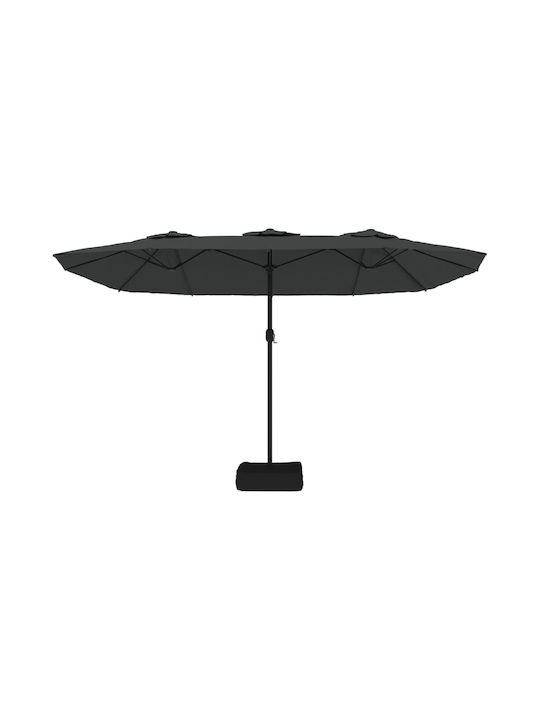 Metallischer Grau Garten- und Terrassen-Sonnenschirm 4,49x2,65xH2,45m