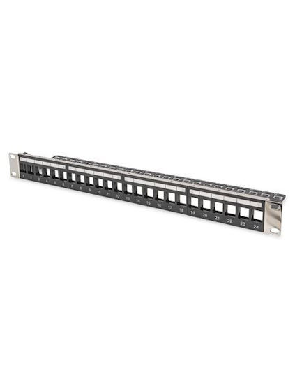 Digitus Patch Panel Keystone for Rack 1U 19" with 24 Ports Black