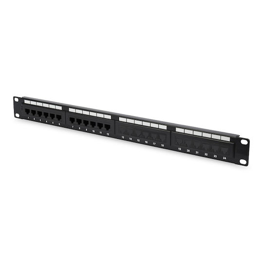Lancom Пач панел за рафт 1U 19" 12 порта cat6 Черен