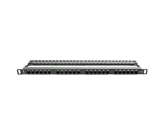 Lanberg Patch Panel for Rack 1U 19" with 24 Ports Black
