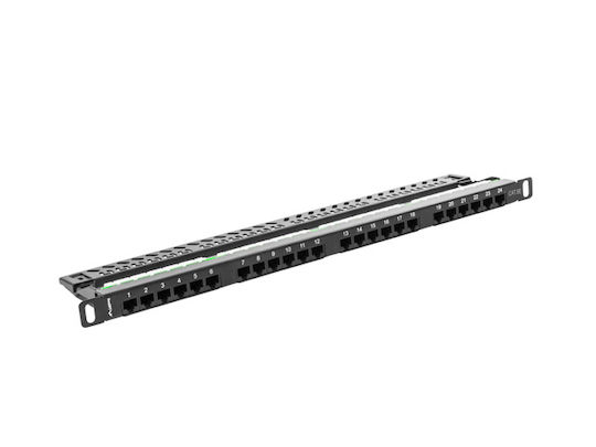 Lanberg Patch Panel for Rack 1U 19" with 24 Ports Black