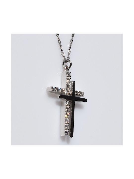 Bizoutaki Cross from Rose Silver with Chain