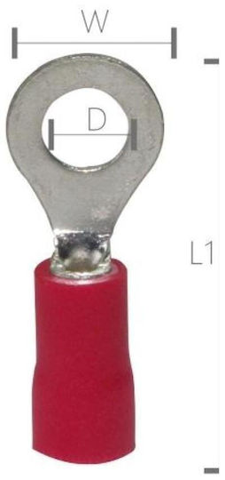 Elvhx Insulated Ring Terminal Red 100pcs 1205