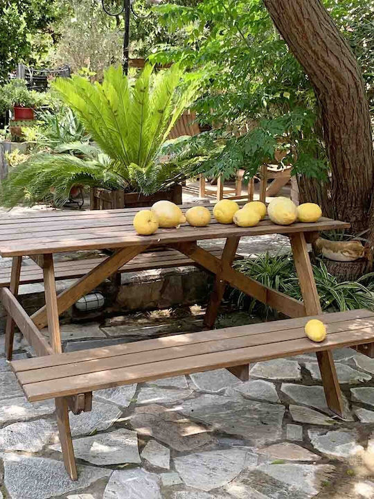 Ξύλινο Τραπέζι Εξωτερικού Χώρου 150x150x75εκ.