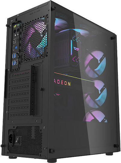 Darkflash DK351 Gaming Midi Tower Κουτί Υπολογιστή με Πλαϊνό Παράθυρο Μαύρο