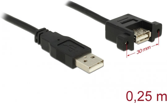 DeLock USB 2.0 Cable USB-B male - USB-A female 0.25m (85462)