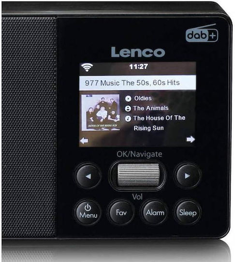 Lenco PIR-510 Επιτραπέζιο Ραδιόφωνο Επαναφορτιζόμενο DAB+ με Bluetooth και USB Μαύρο