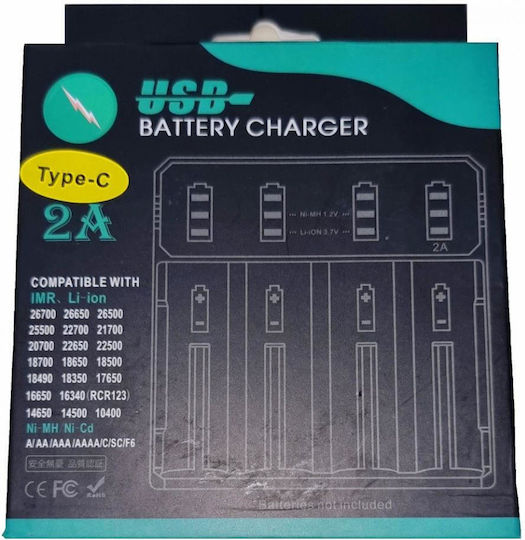 Speras i4 Charger 4 Batteries Li-ion/Ni-Cd/Ni-MH Size AA/AAA/18650/21700/16340/26650/14500