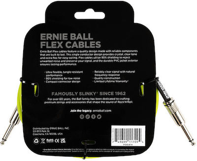 Ernie Ball Flex Cablu 6,3 mm de sex masculin - 6,3 mm de sex masculin 3m Verde (EB6414)