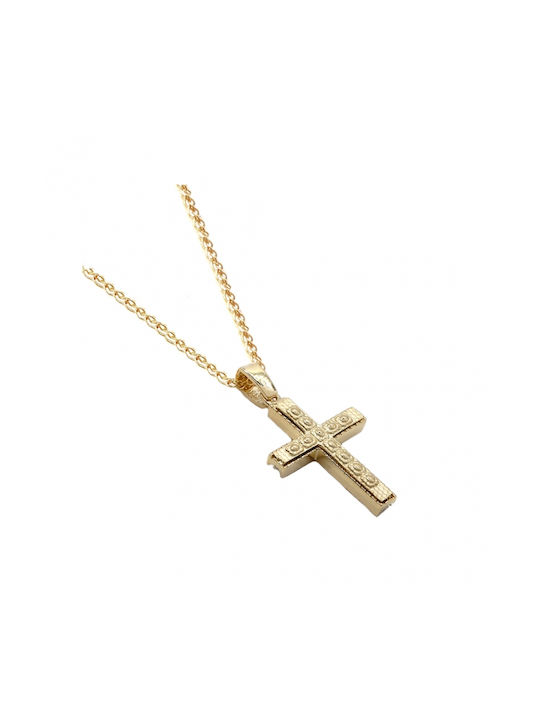 PRECIOUS - UNISEX BAPTISMAL CROSS IN GOLD K14 SOLID WITH CHAIN PLPC-AL-207