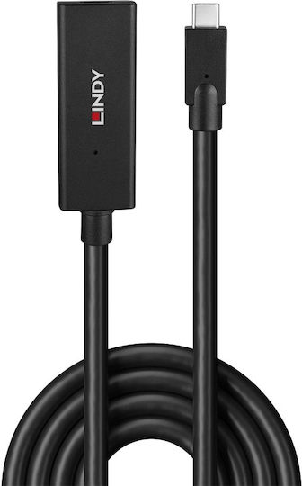 Lindy USB 3.2 Cable USB-C male - USB-C female Μαύρο 5m 43364