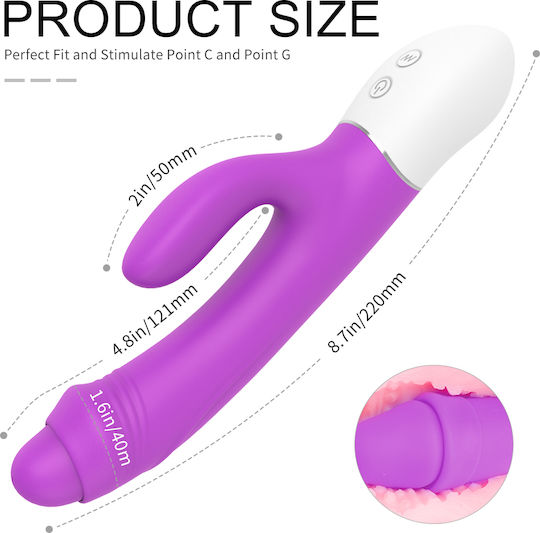 La Lolita Amsterdam Josua Vibrator Iepurele 22cm Fuchsia
