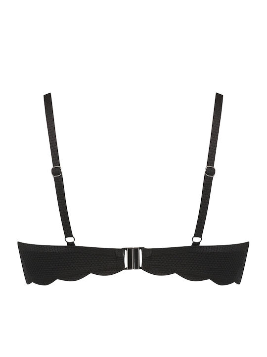 Underwire Bikini Bra with Adjustable Straps Black