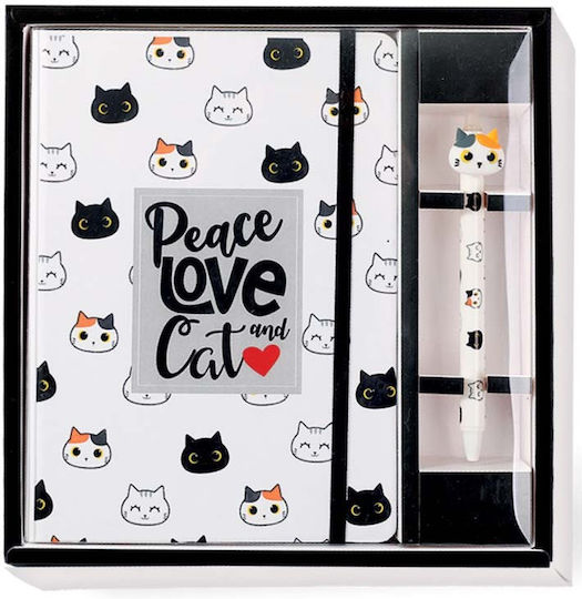 Total Gift Cats Παιδικό Σετ Γραφικής Ύλης με Σημειωματάριο και Στυλό