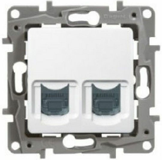 Legrand Niloe Front Double Network Socket RJ45 Cat6 White 764574